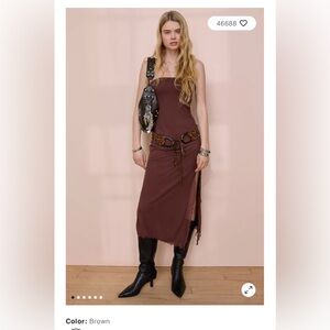 Urban Outfitters Samara Mesh Strapless Stretch Midi Dress